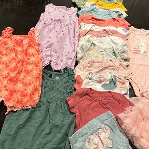 Carter’s Baby Girl size 6 Months Lot of 19 bodysuits One Piece Tutu Dress